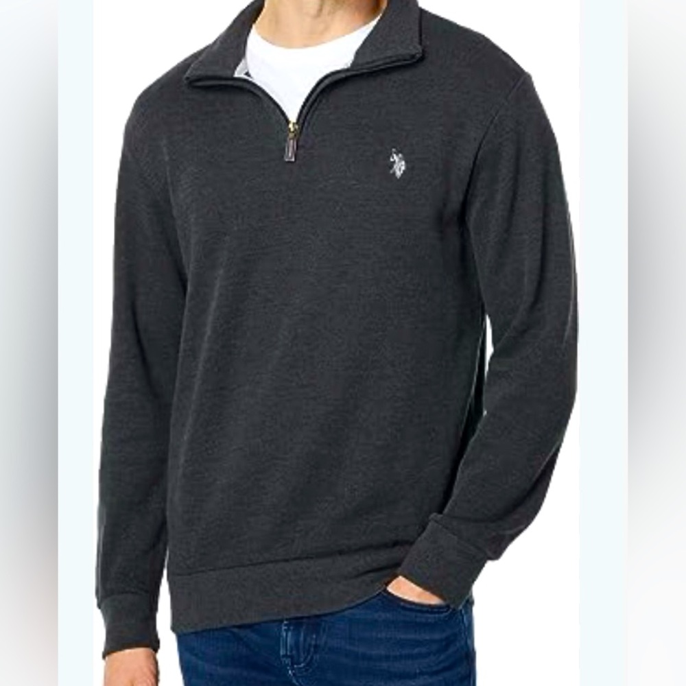 US Polo Assn Men's Quarter Zip Sweater, Pullover XS Preppy Casual Cozy Warm